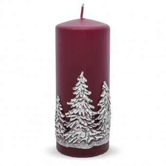 En burgundy Зимова свічка дерев великого ролика