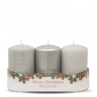 Pl срібло різдвяні свічки 3-пакет ролик